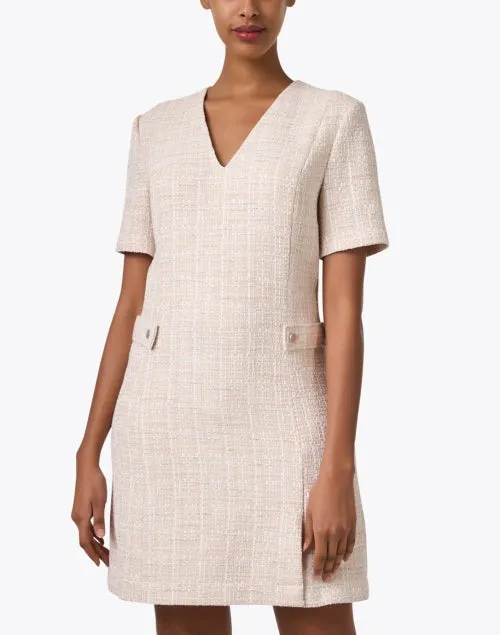 Destena Beige Tweed Shift Dress