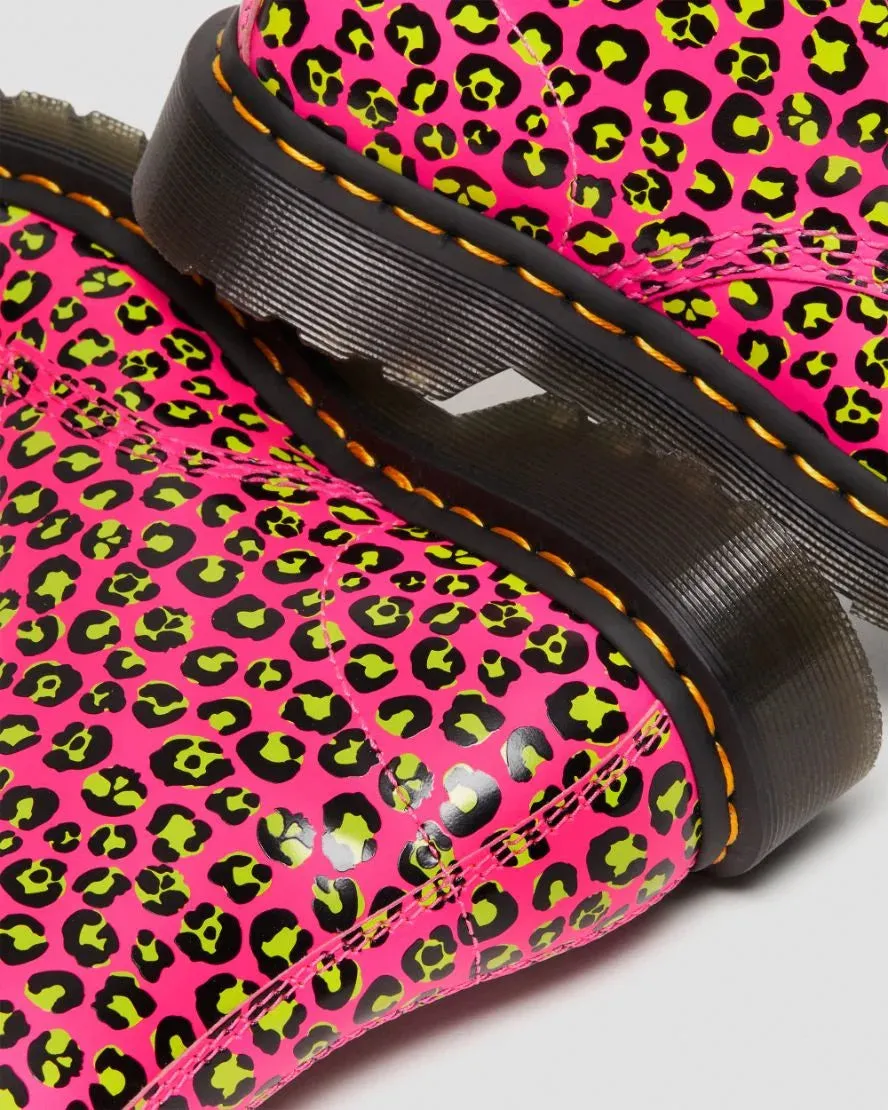 Dr. Martens: 1460 8-EYE BOOT - Loud Leopard Clash Pink Smooth