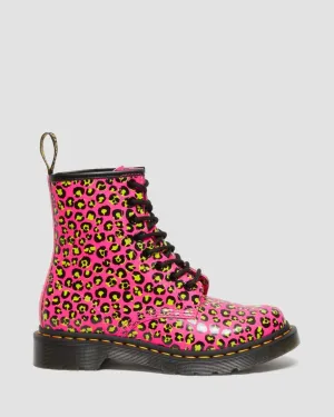 Dr. Martens: 1460 8-EYE BOOT - Loud Leopard Clash Pink Smooth