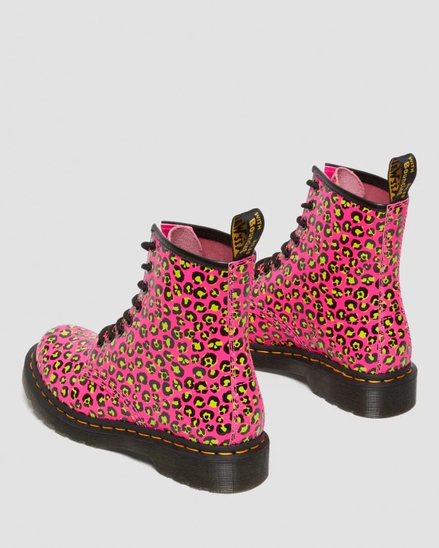 Dr. Martens: 1460 8-EYE BOOT - Loud Leopard Clash Pink Smooth