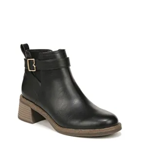 Dr. Scholl's Shoes Womens Retrospect Ankle Side Zip Block Heel Bootie Black Smooth 8 M