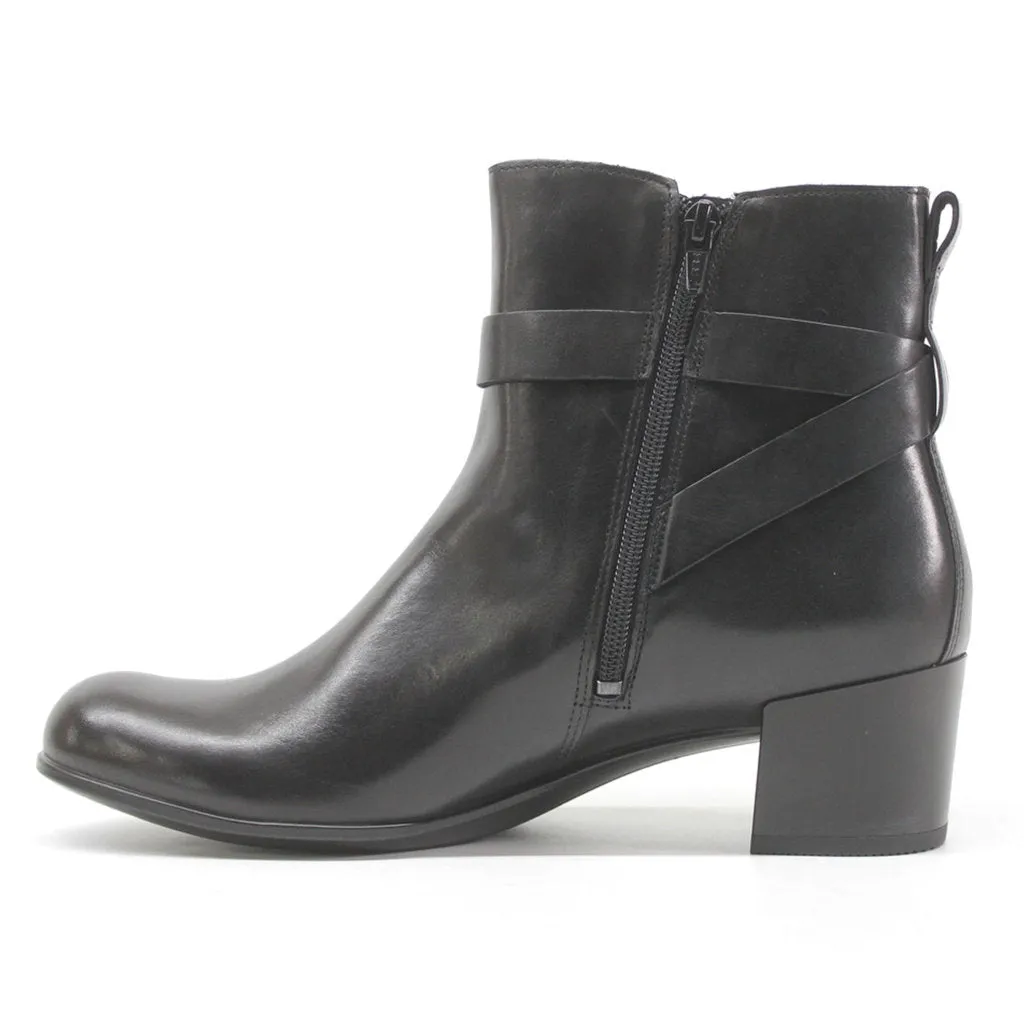 Ecco Dress Classic 35 Full Grain Leather Women's Ankle Heel Boots