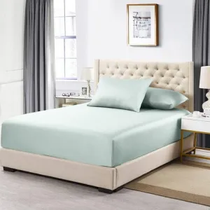 Egyptian Cotton 400 Thread Count Fitted Sheet Duck Egg