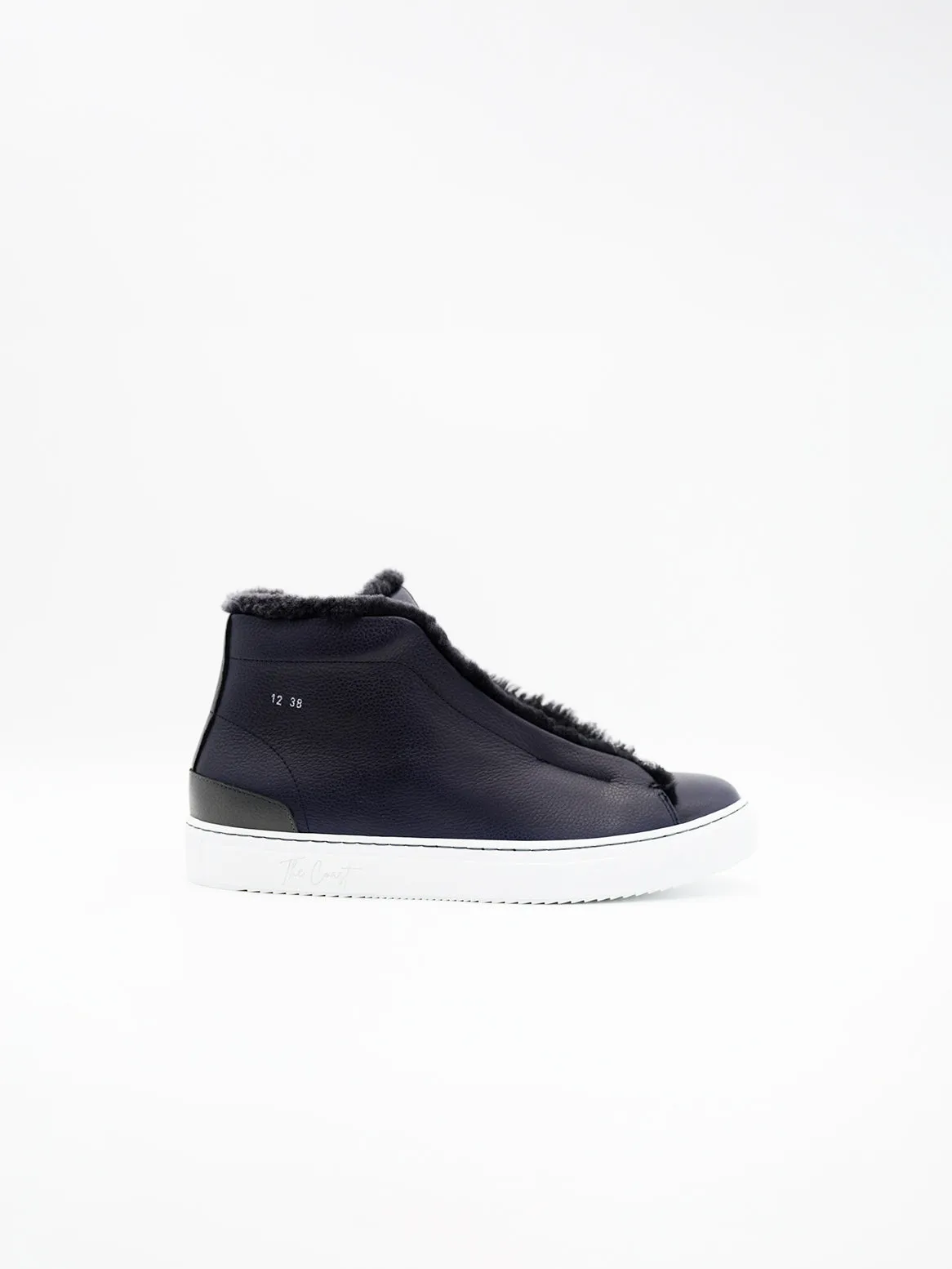 Elliot lambskin high-top dark blue