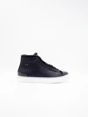 Elliot lambskin high-top dark blue