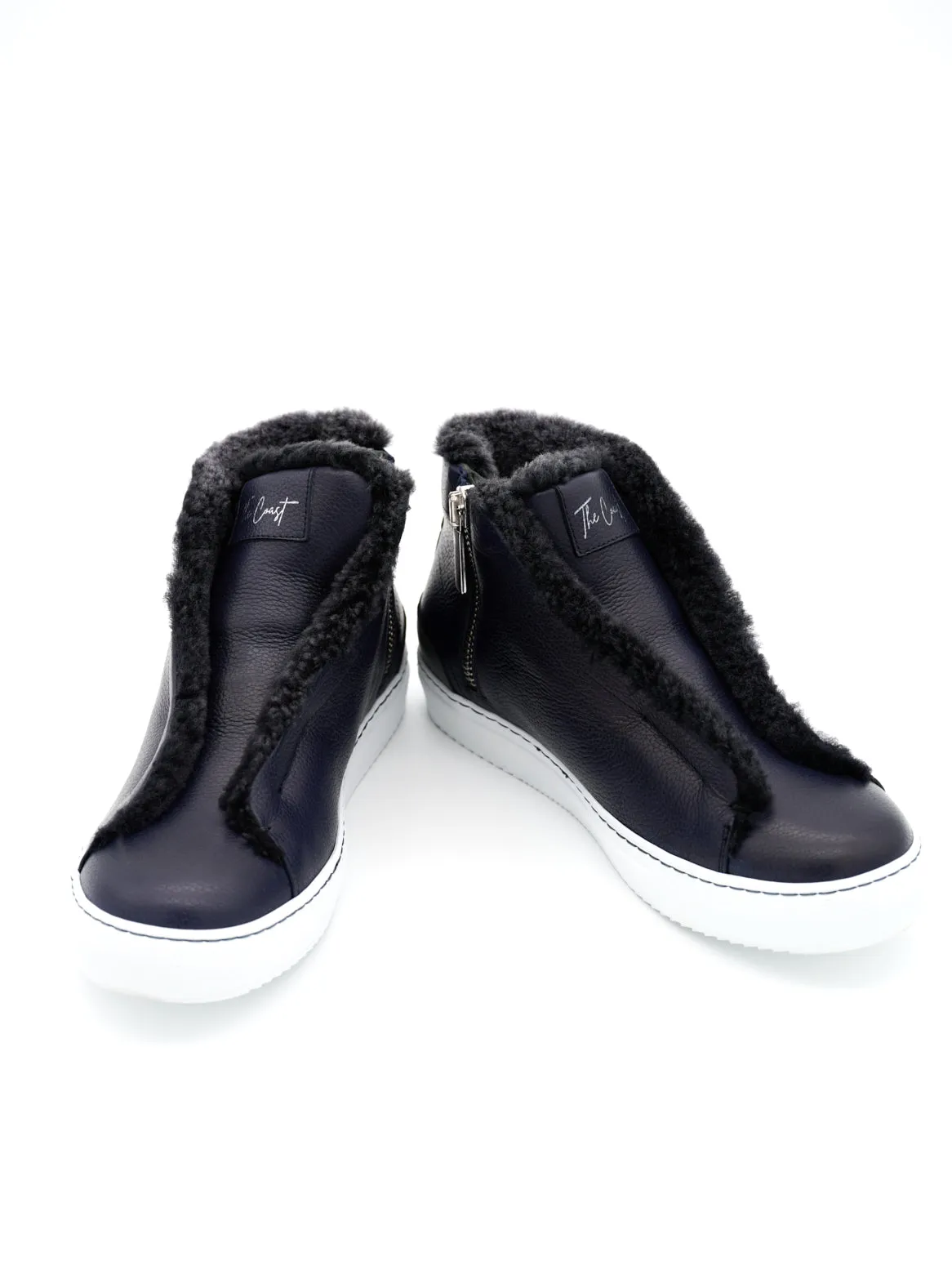 Elliot lambskin high-top dark blue