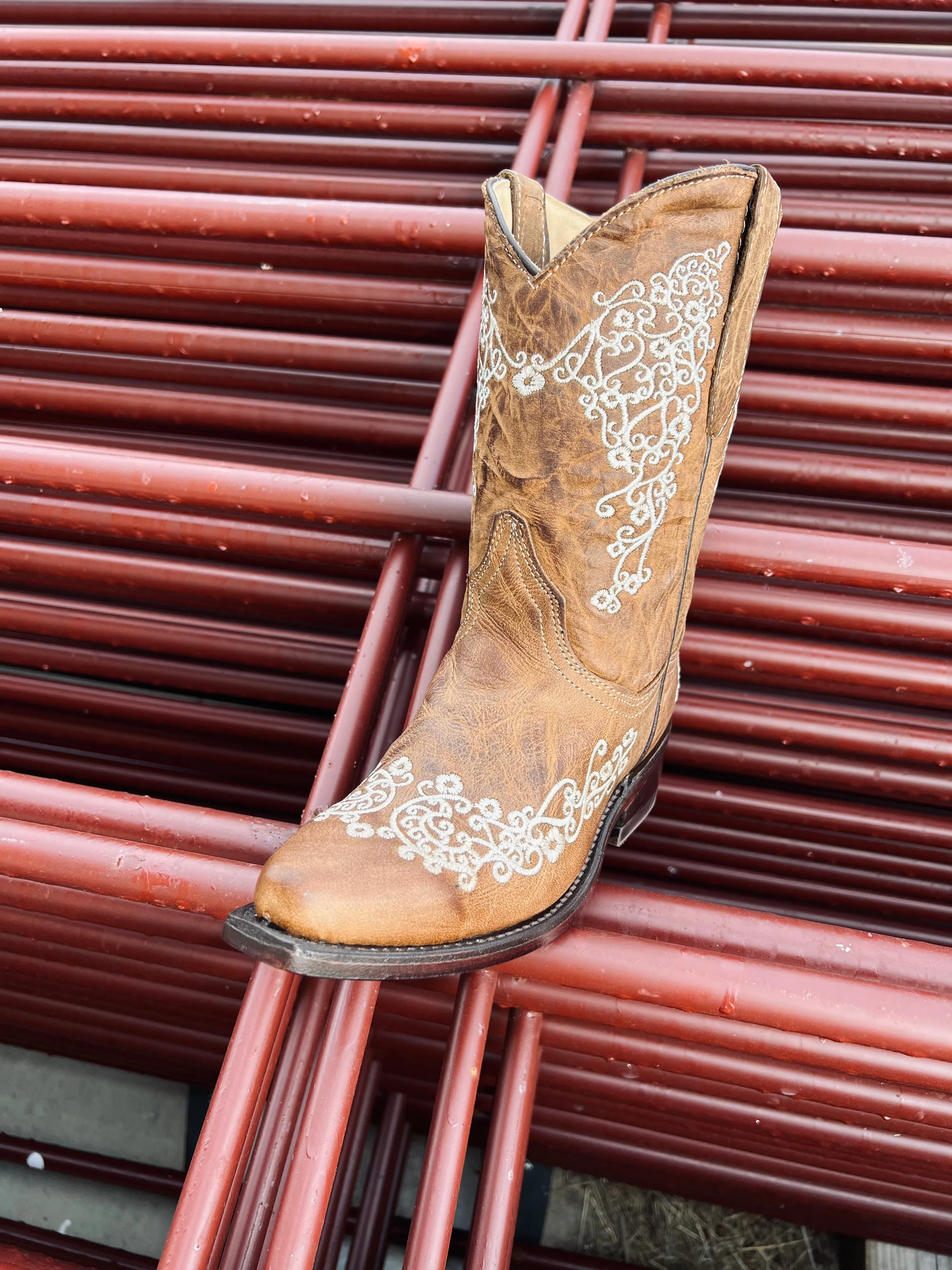 Emily Vintage Caramel Boots-Kids