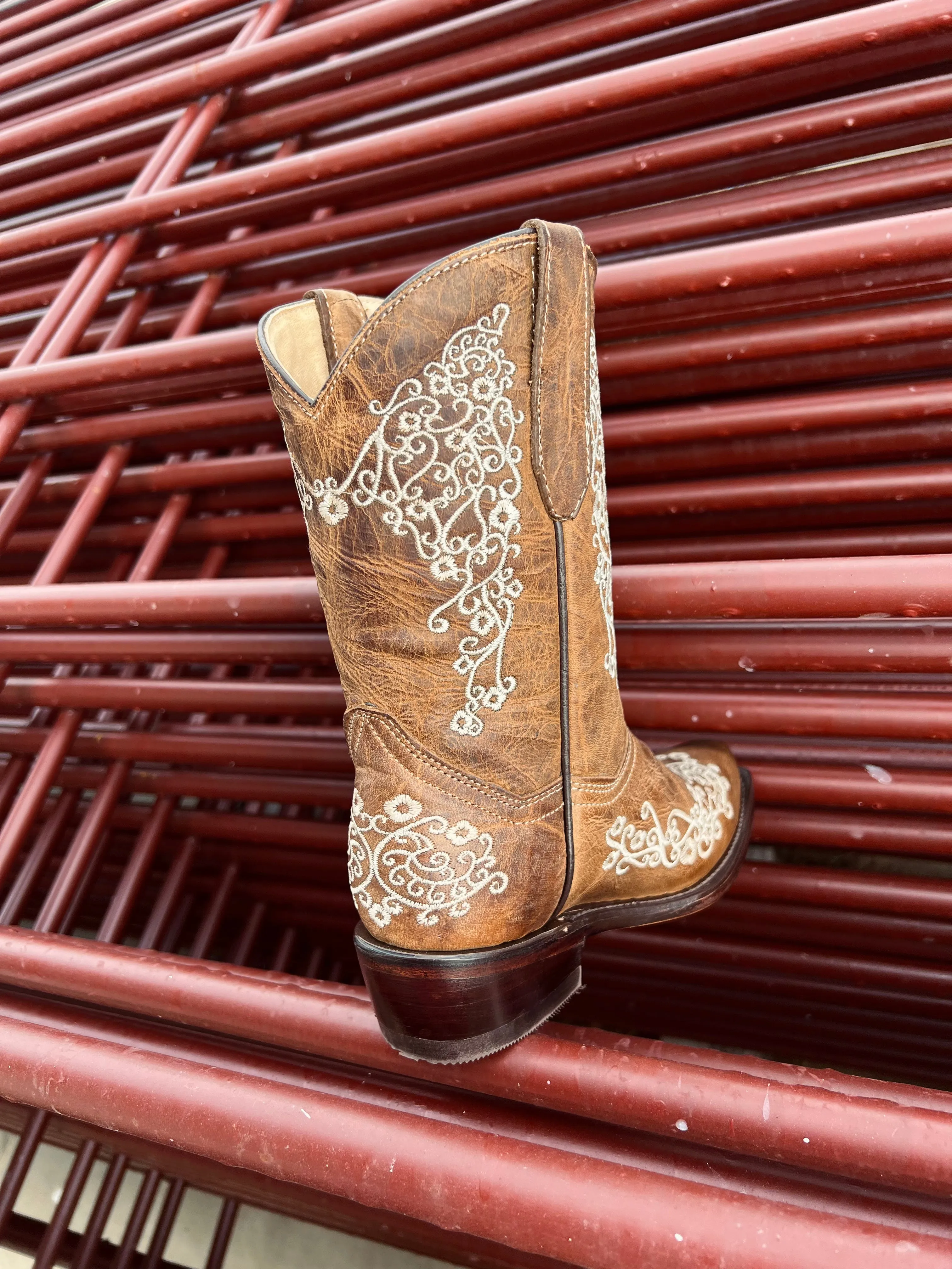 Emily Vintage Caramel Boots-Kids