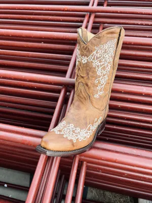 Emily Vintage Caramel Boots-Kids