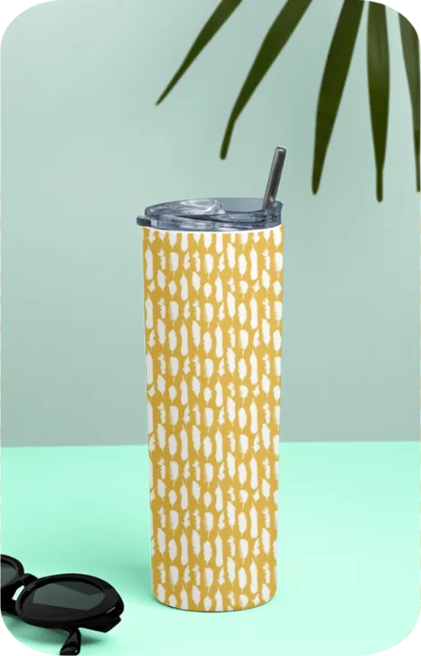 Feather Frenzy Skinny Tumbler Bottle