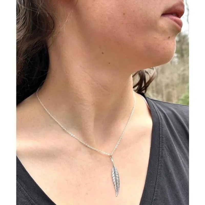Feather Necklace in Sterling Silver