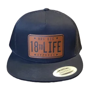 Flat Bill Snap Hat Black