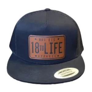 Flat Bill Snap Hat Black