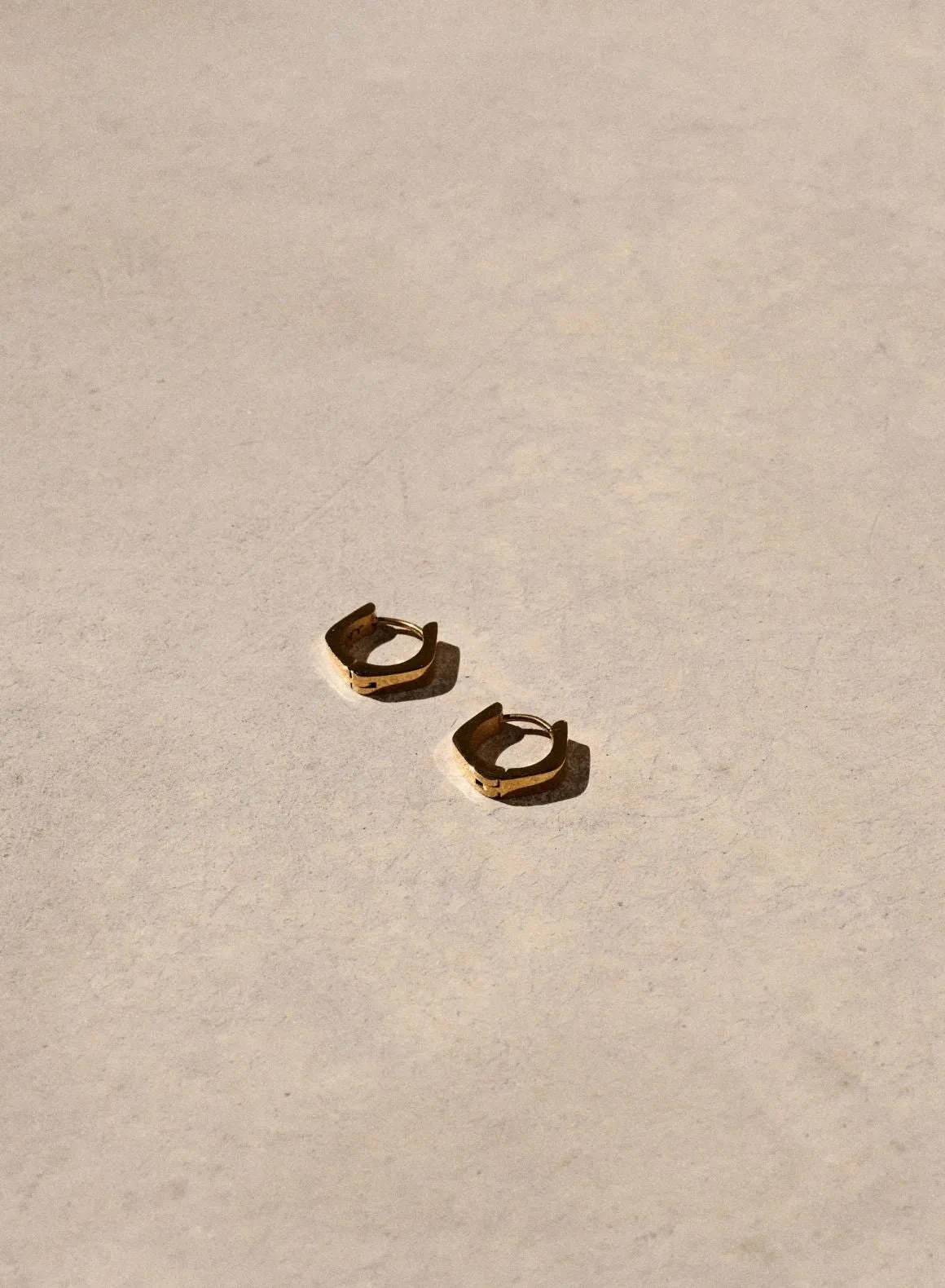 Gold Waterproof Angle Hoop Earrings