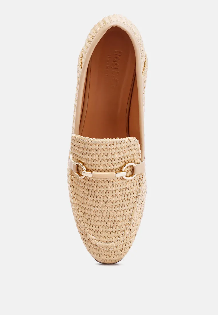 Horsebit Raffia Loafers By Ruw