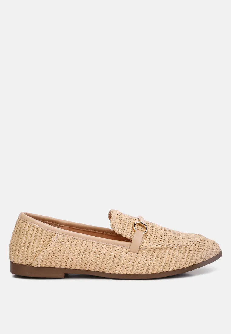 Horsebit Raffia Loafers By Ruw