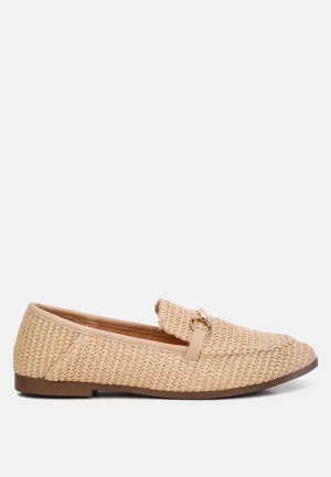 Horsebit Raffia Loafers By Ruw