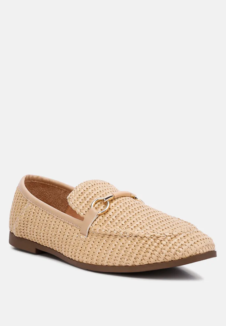 Horsebit Raffia Loafers By Ruw