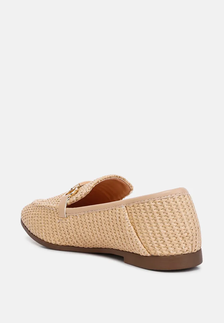 Horsebit Raffia Loafers By Ruw