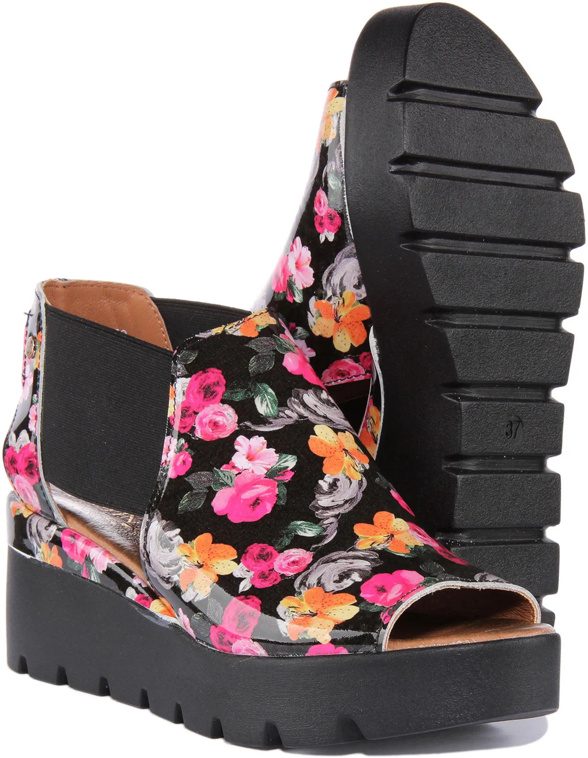 Justinreess England 7100 In Black Patent For Women | Secret Sale
