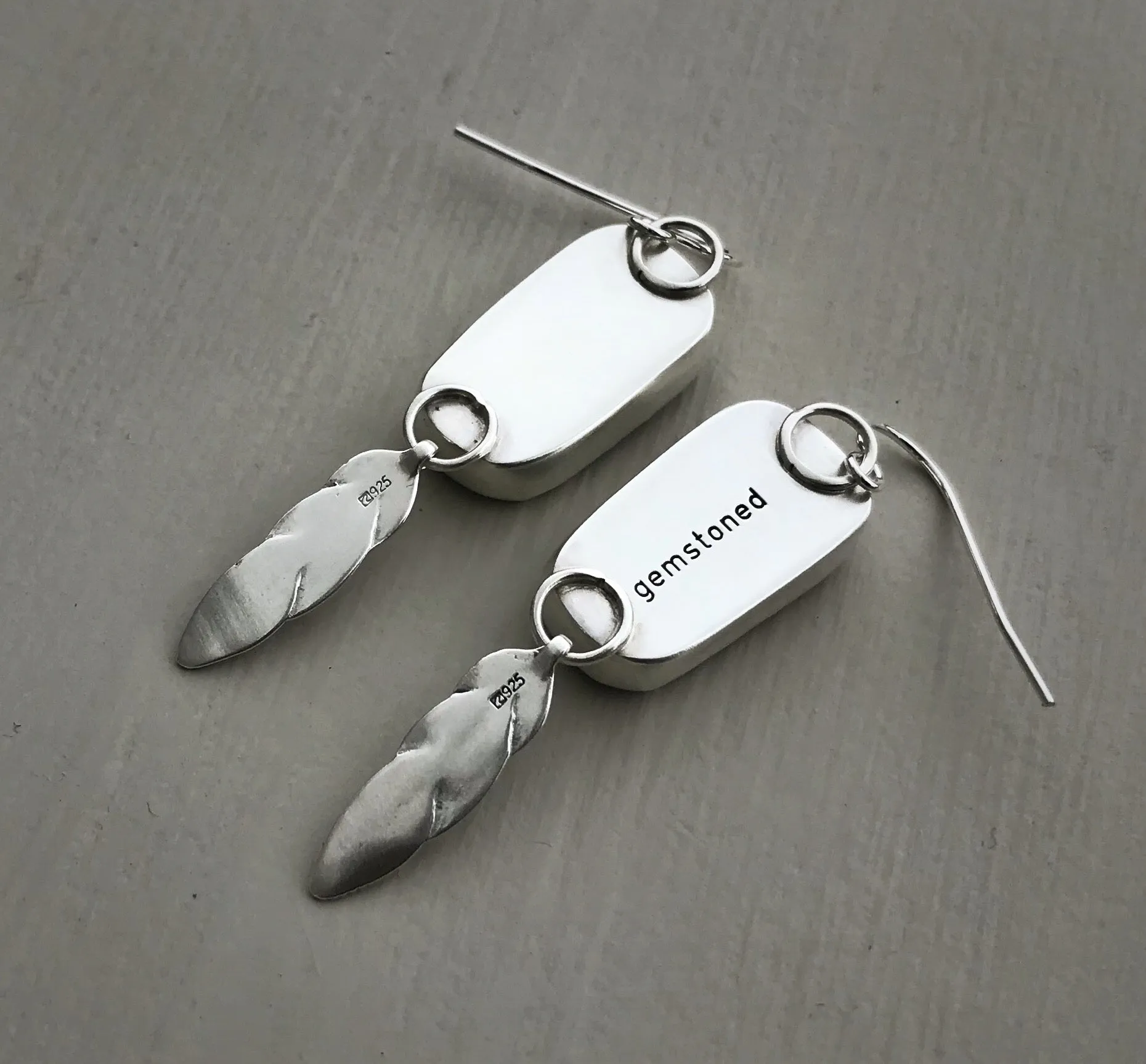 Kingman Turquoise Feather Earrings