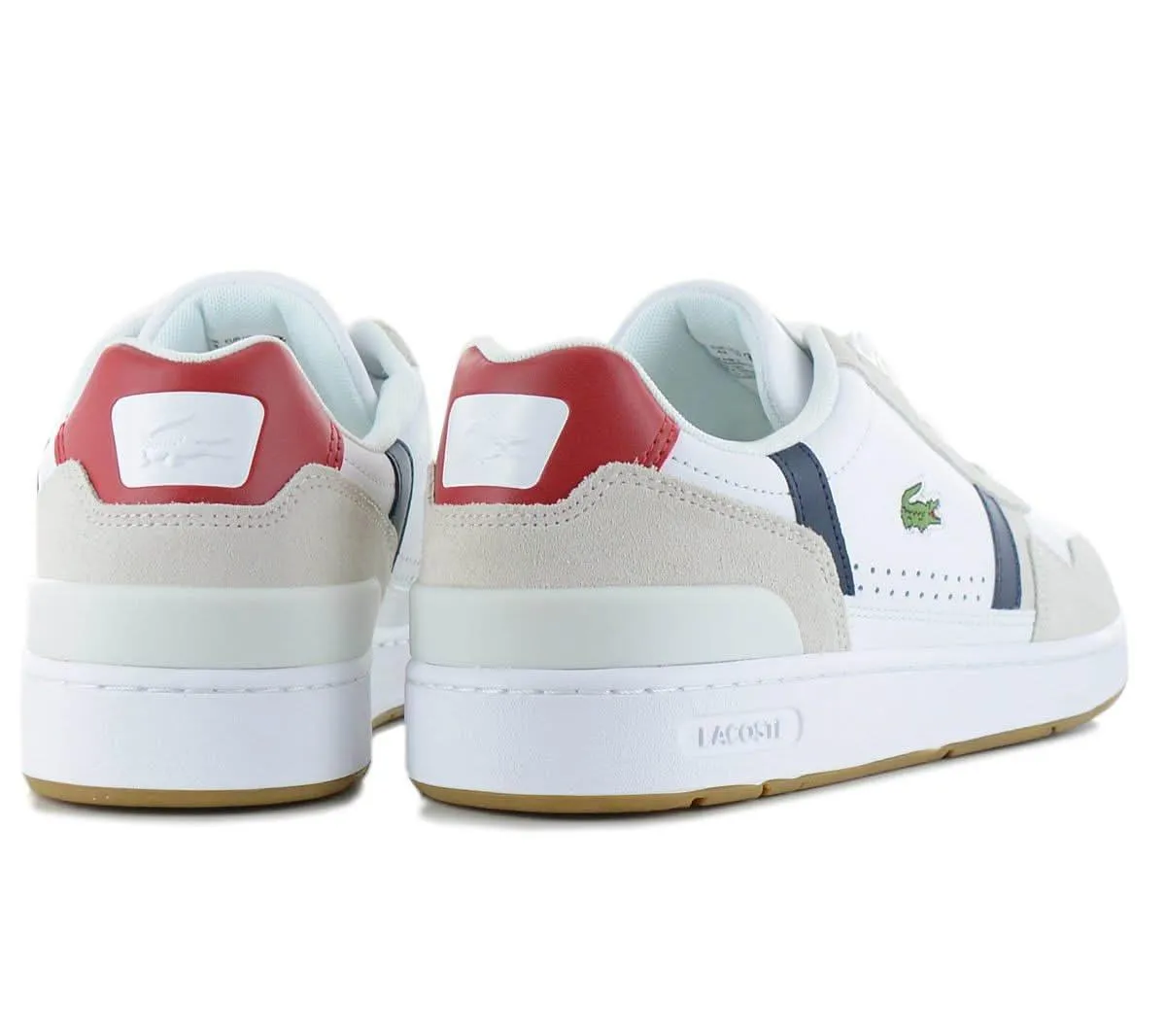 LACOSTE T-Clip Leather - Herren Sneakers Schuhe Leder Weiß 740SMA0048407