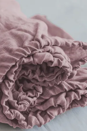 Linen fitted sheet - pink