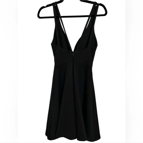 Lulu's Love Galore Black Strappy Sleeveless Skater Dress
