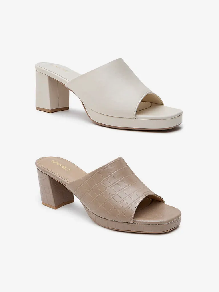 LUNA BLU Ivory Heel Sandals
