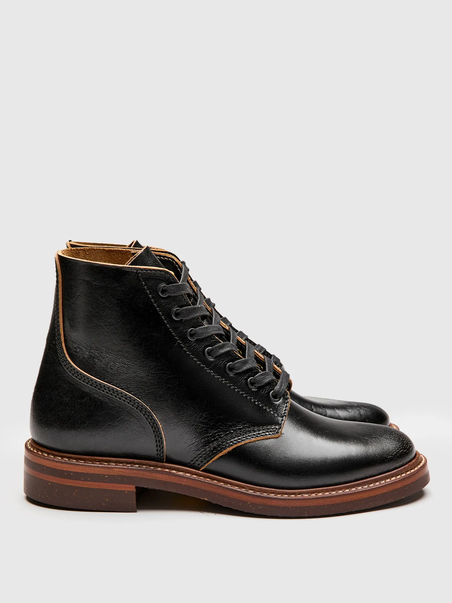 M-43 Service Shoe Boot in Black Shinki Teacore Horsebutt