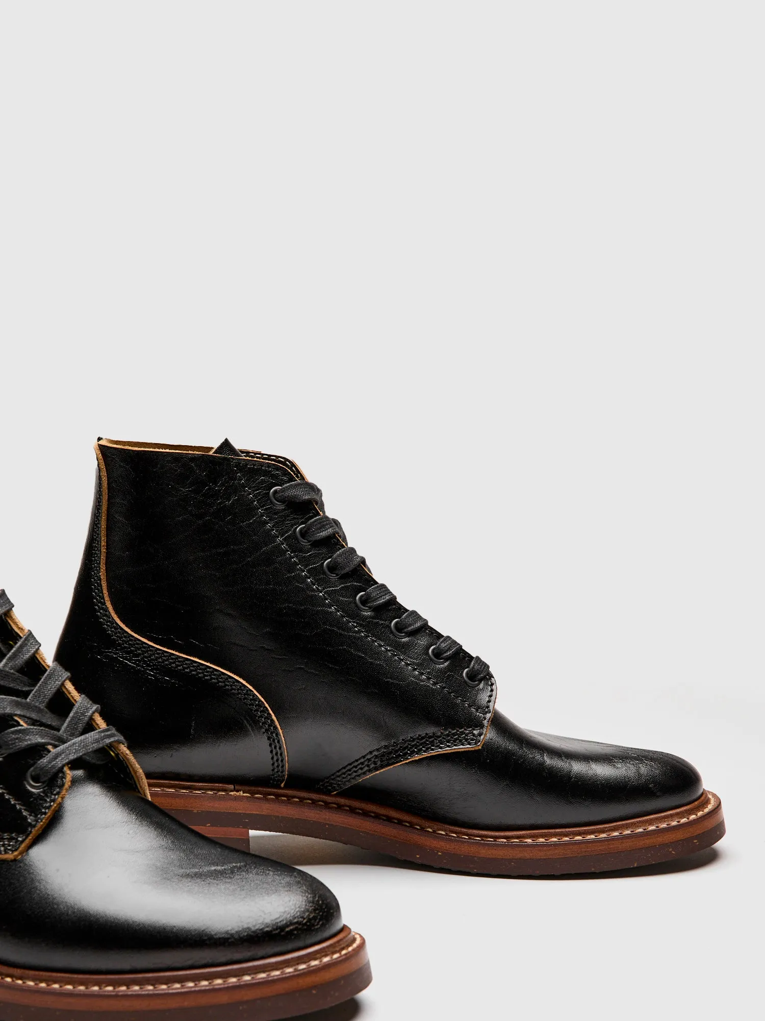 M-43 Service Shoe Boot in Black Shinki Teacore Horsebutt