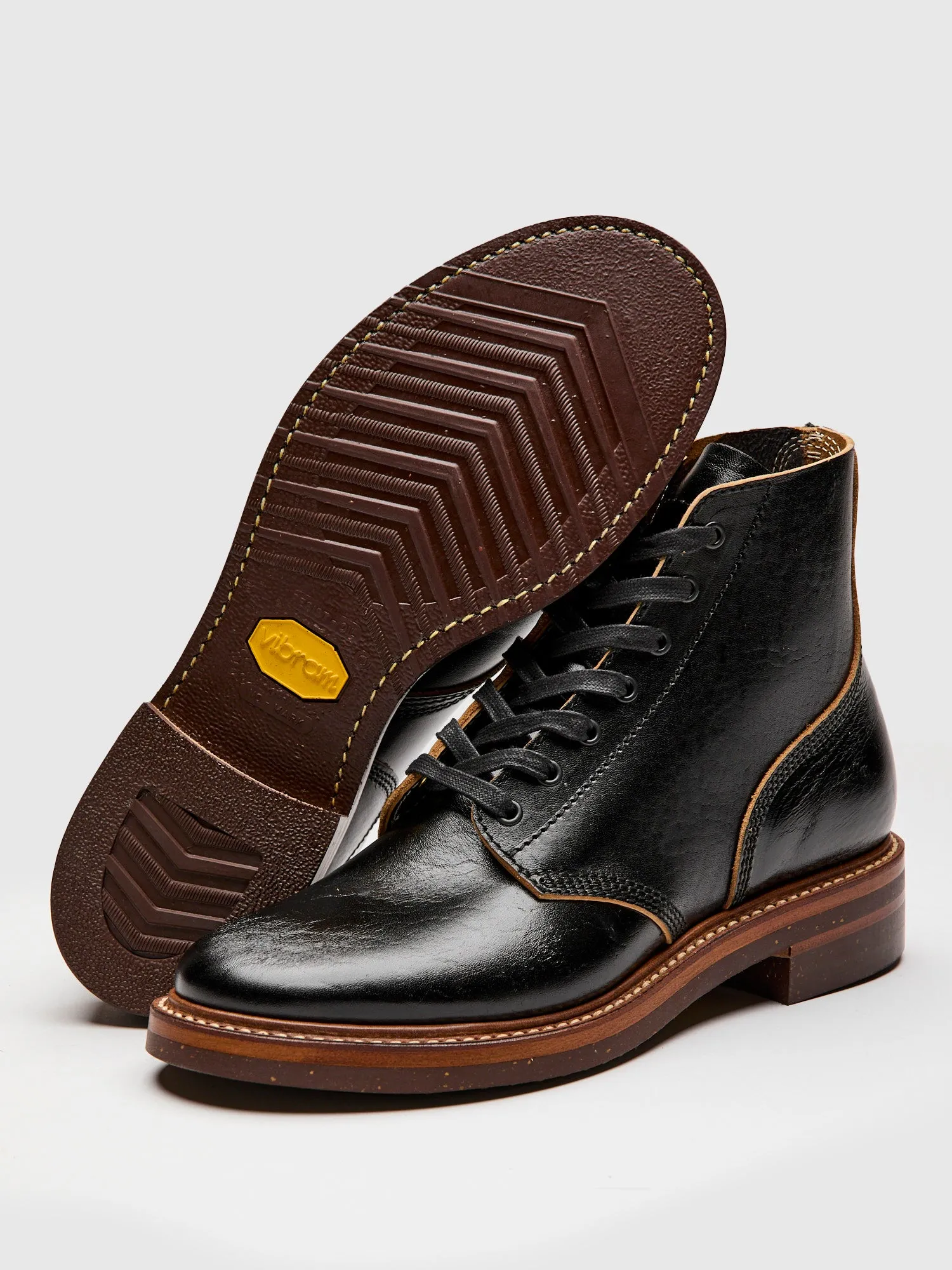 M-43 Service Shoe Boot in Black Shinki Teacore Horsebutt