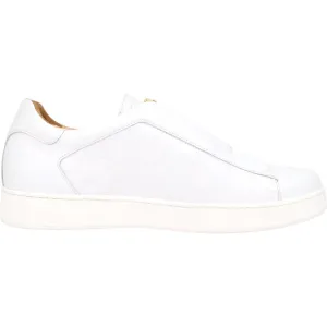 Mauri Regata Men's White Exotic Crocodile / Nappa Leather Slip-On Sneaker
