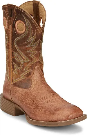 Men's Justin Roswell Cognac Smooth Ostrich 11" Top Western Boot - UN8750