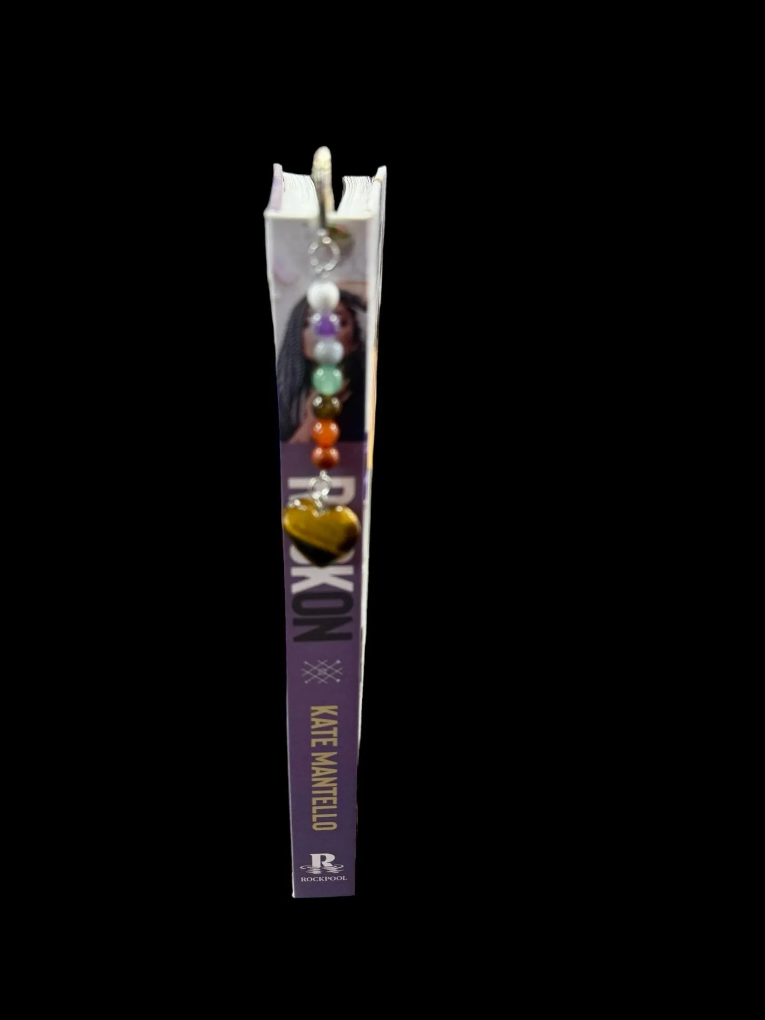 Metal Feather, Gemstone Heart & Chakra Stone Bookmark