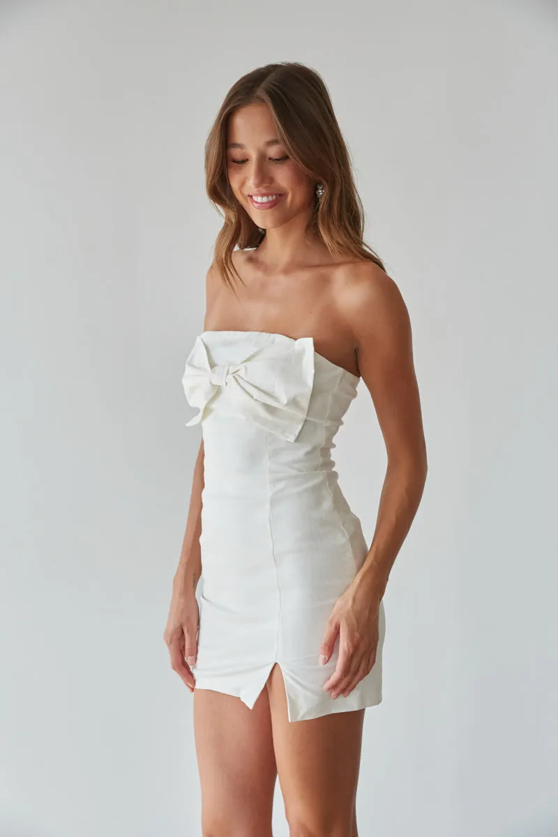 Mina Strapless Bow Bodycon Mini Dress