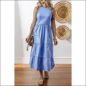 Myosotis Ribbed Vest Patchwork Tiered Midi Dress: Goddess  👑 (needful Things)
