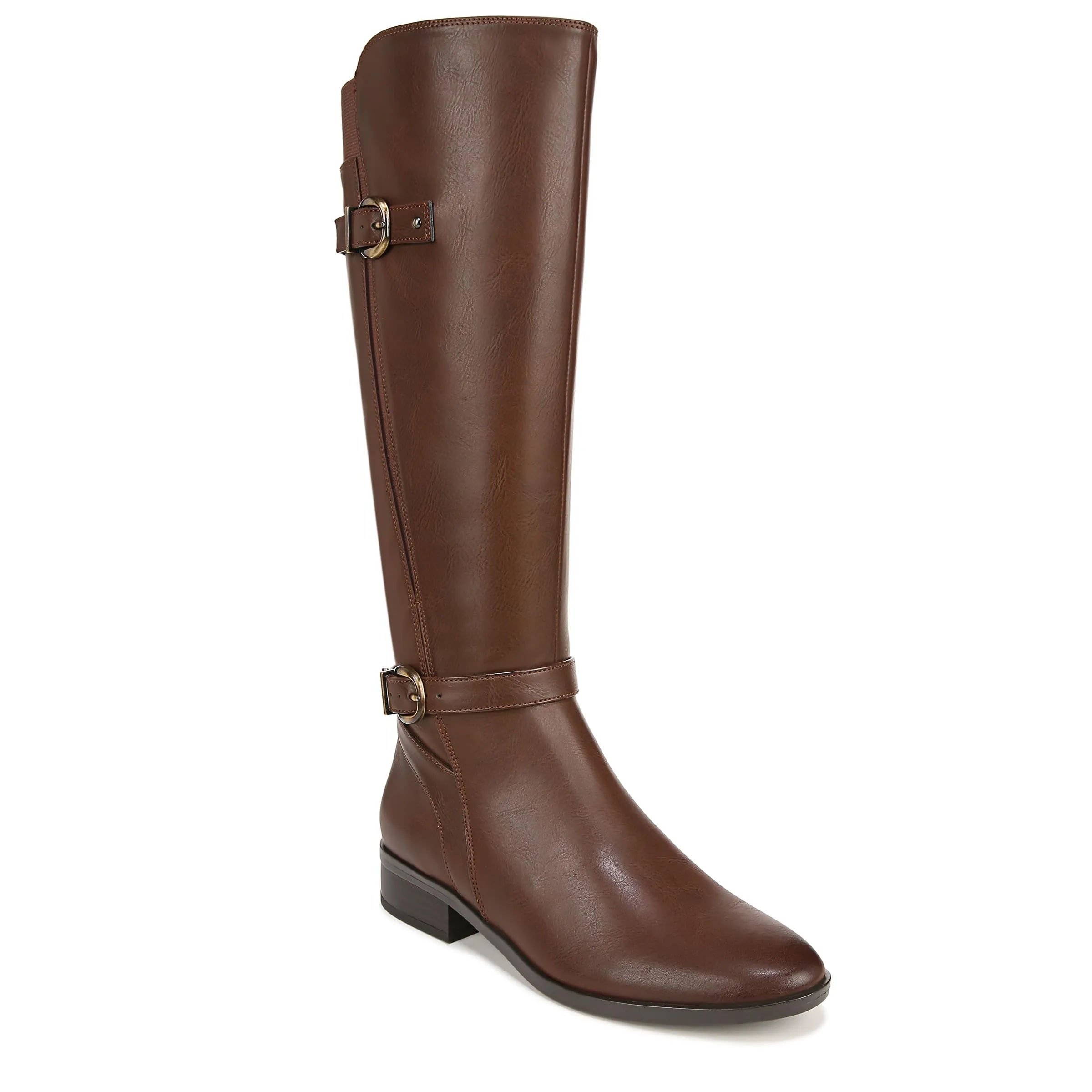 Naturalizer Womens Sahara Buckle Detail Tall Riding Boot Dark Brown Smooth 8 M