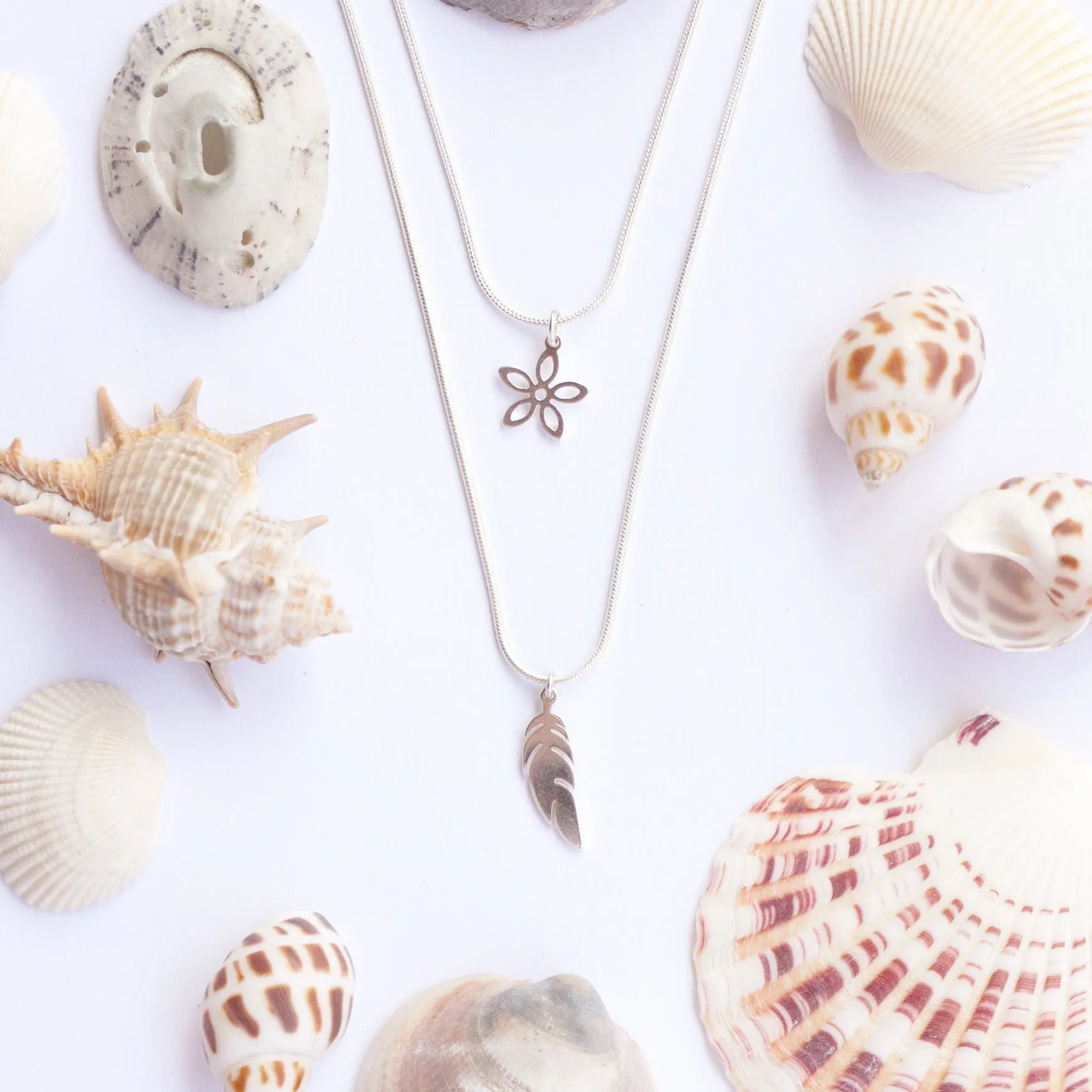 Necklace with Feather on Sterling Silver Chain
