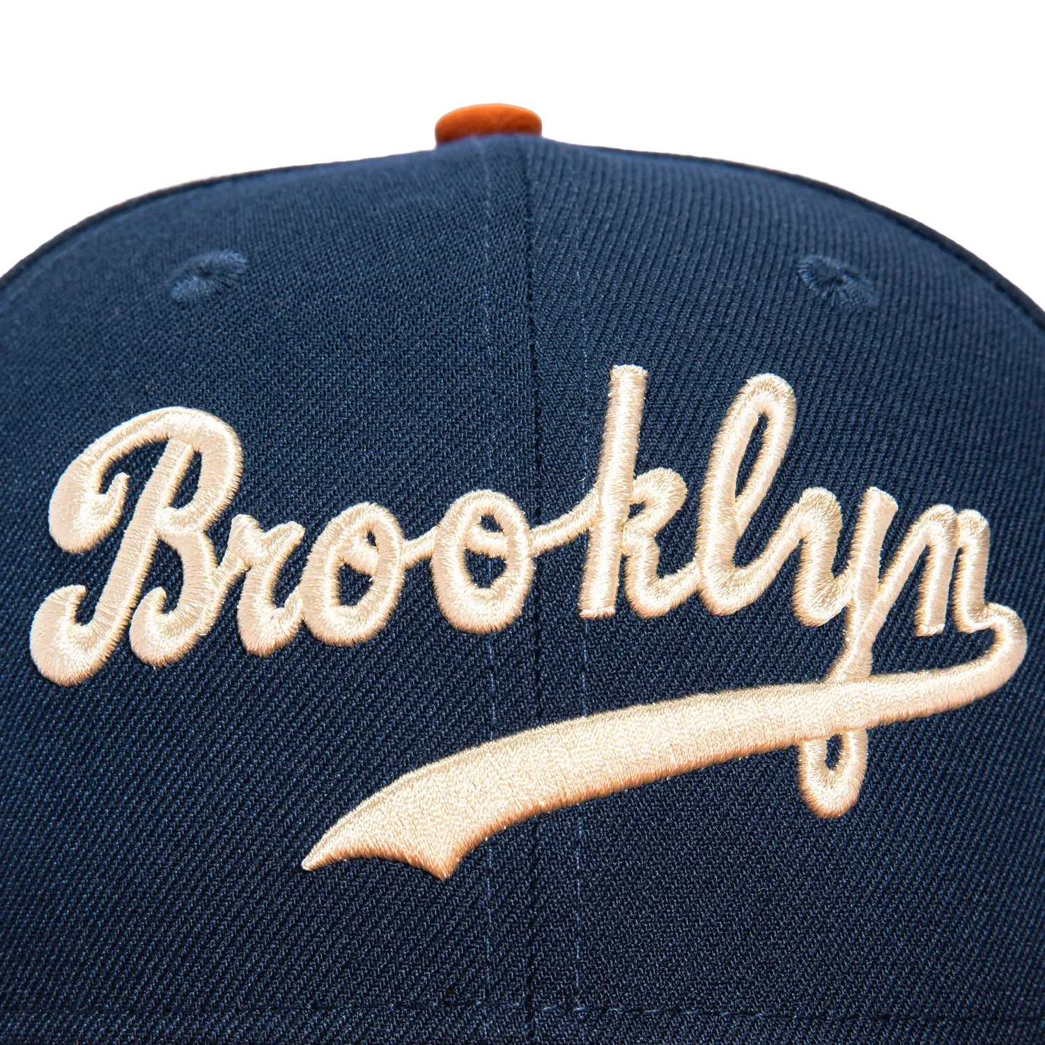 New Era 59Fifty Brooklyn Dodgers 1949 World Series Patch Hat - Navy, Burnt Orange