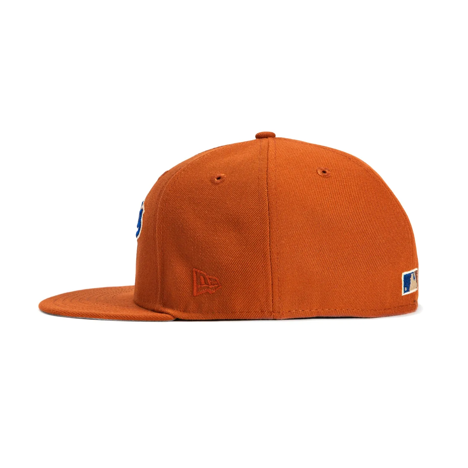 New Era 59Fifty Los Angeles Dodgers 50th Anniversary Patch Script Hat - Burnt Orange, Royal, Metallic Copper