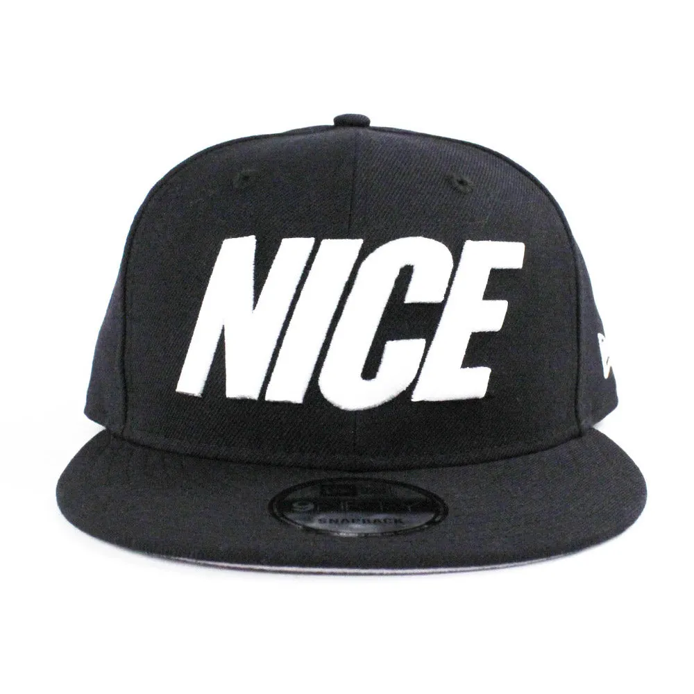 Nice New Era 9Fifty Snapback Hat (Navy Gray Under Brim)