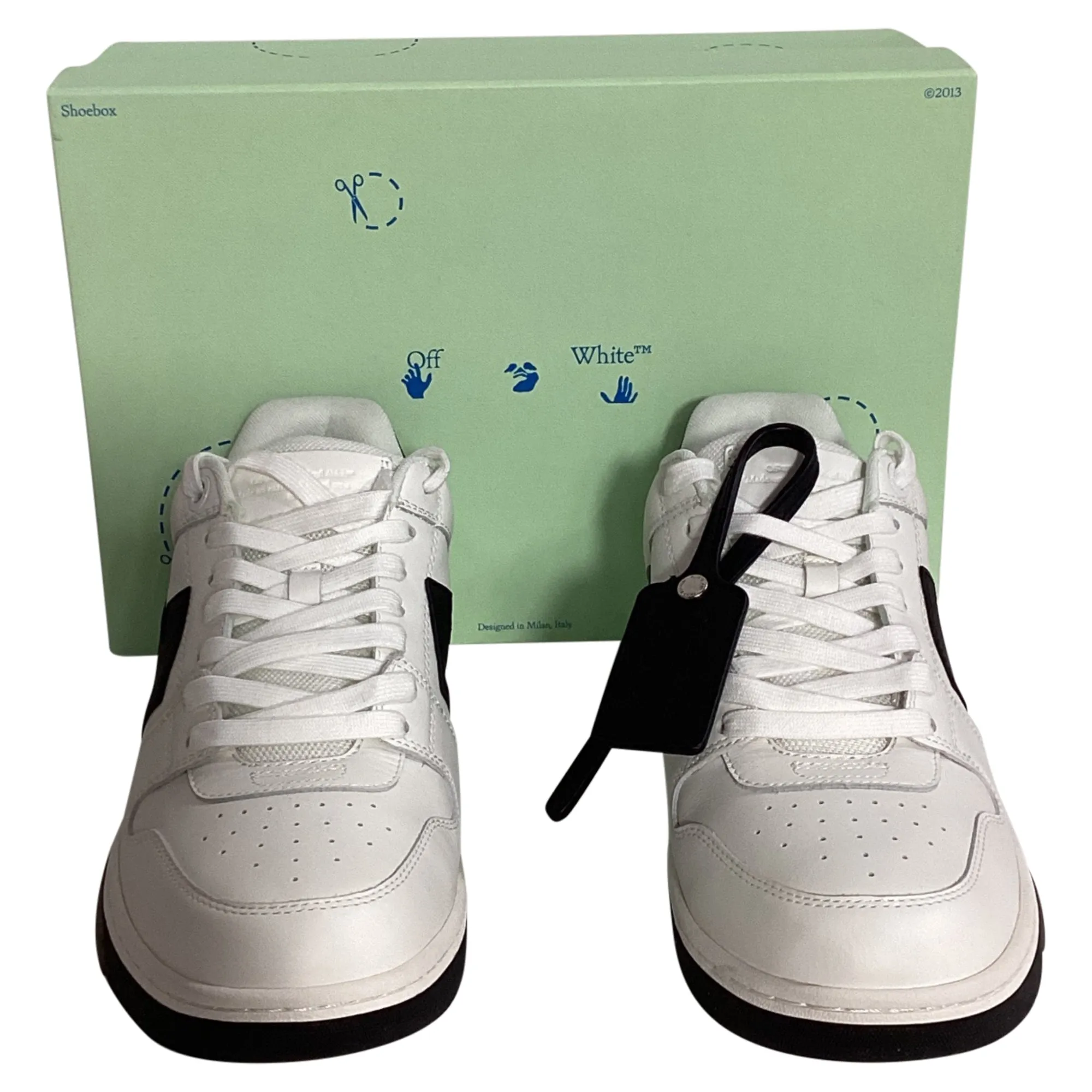 Off-White Out Of Office Sneakers in White & Black Leather