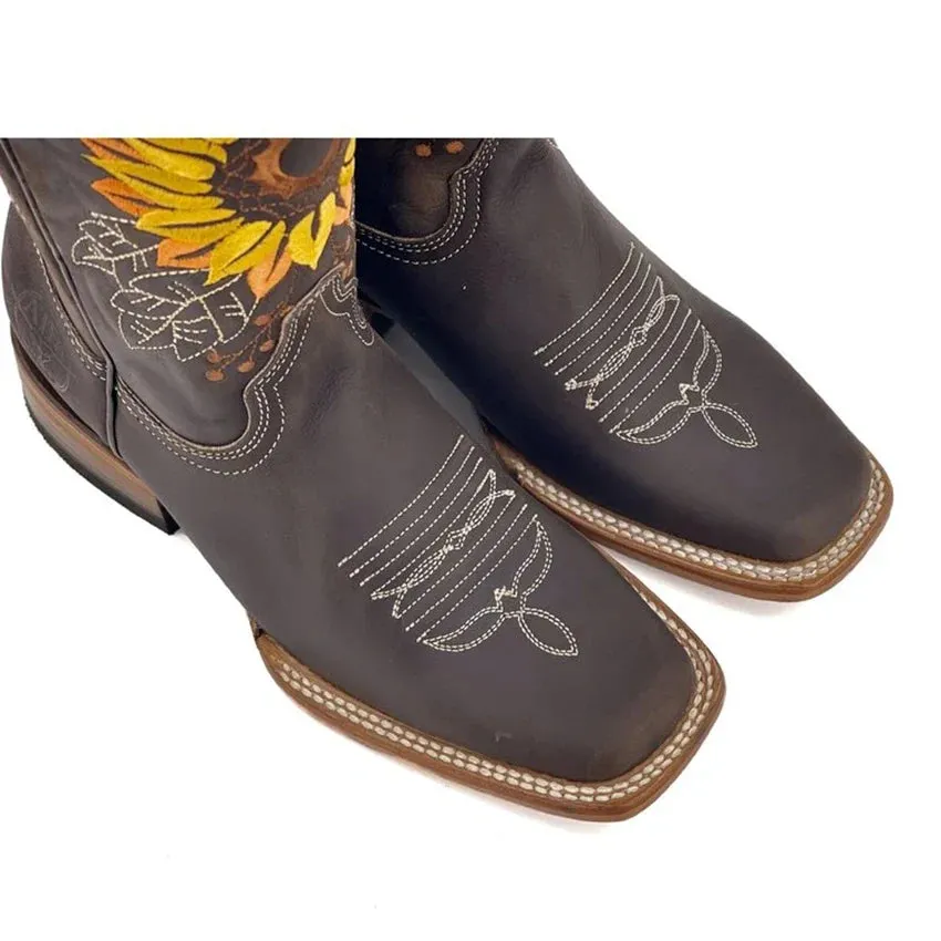 Olivia | Vintage Style Sunflower Boots
