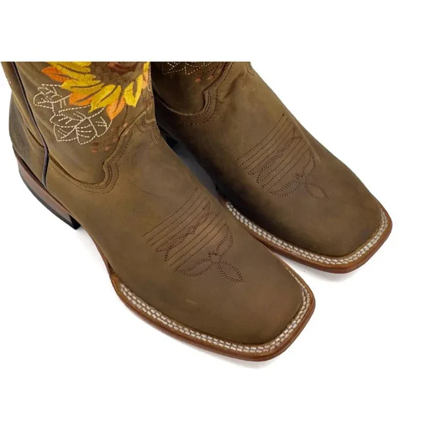 Olivia | Vintage Style Sunflower Boots