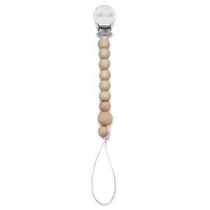 Pacifier Clip - Taupe Wood