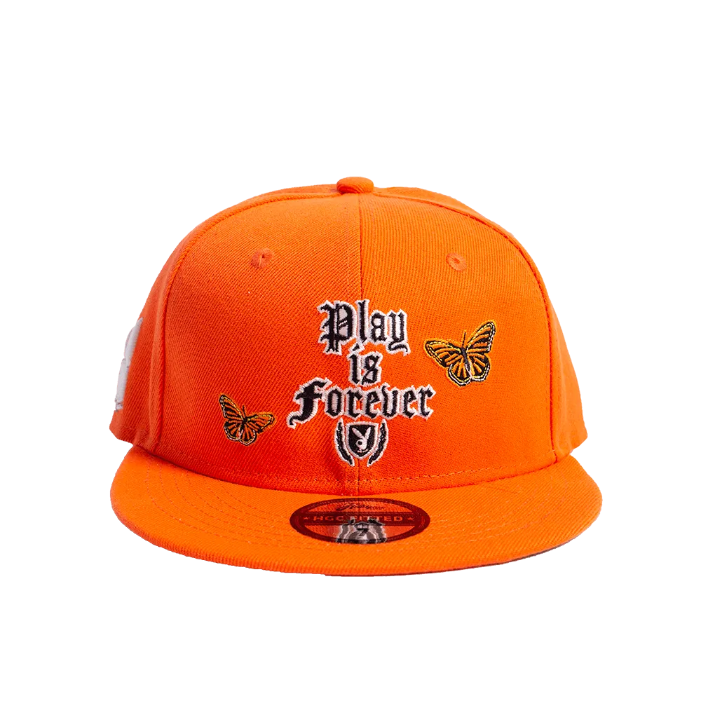PLAY IS FOREVER ORANGE FITTED HAT