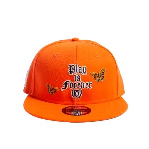 PLAY IS FOREVER ORANGE FITTED HAT
