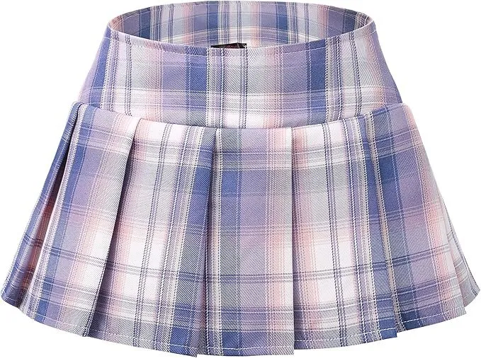 Playful Red Mini Pleated Plaid Skirt