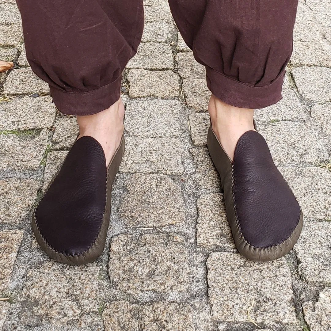 "Leaf" Moccasins / Custom-Made Barefoot-Shoes